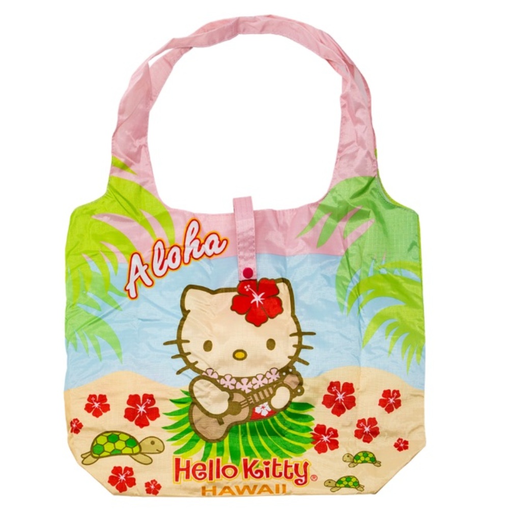 Hello Kitty Aloha - Retro Hula Foldable Tote Bag & Matching Pouch